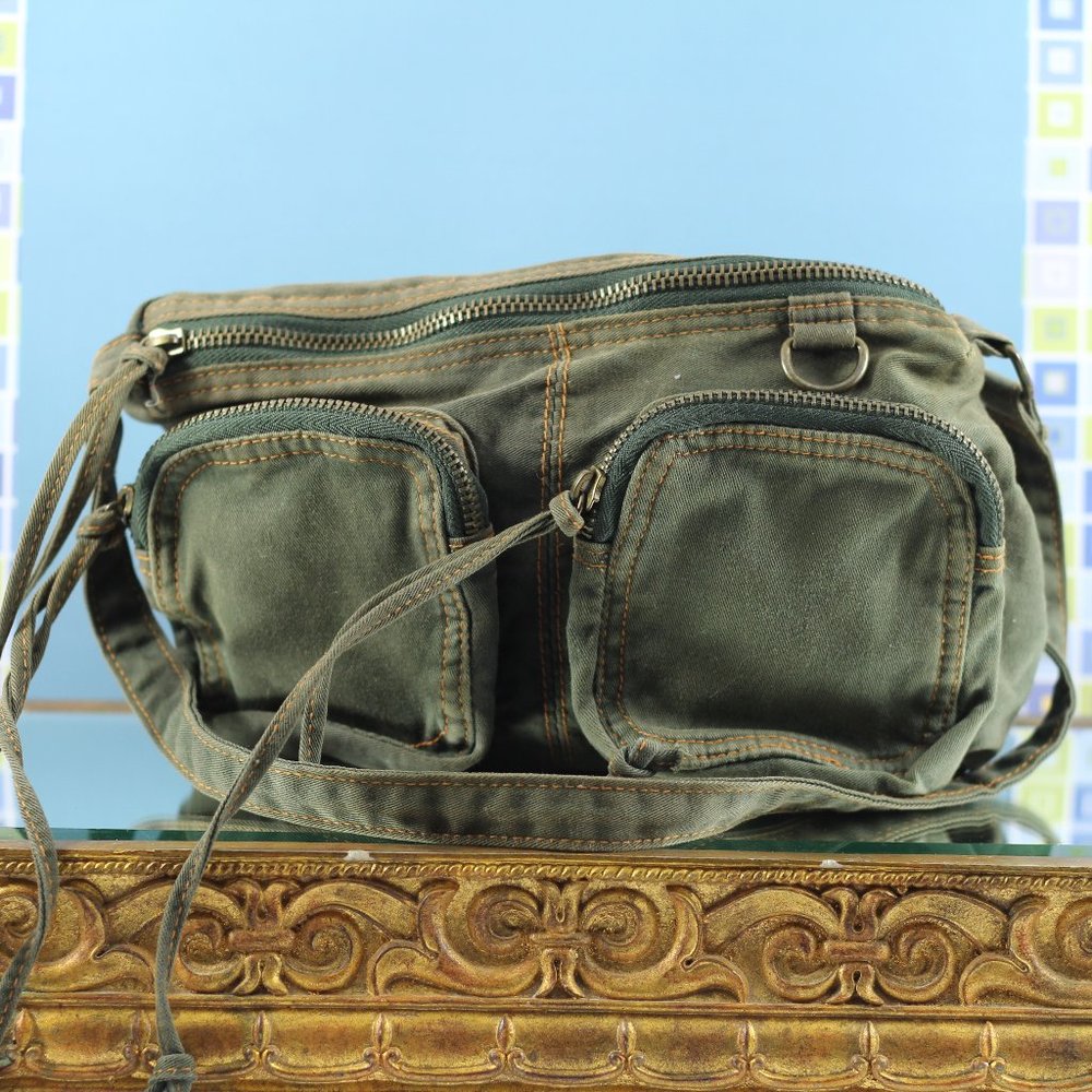 Topshop mini bag. Soft green cotton.